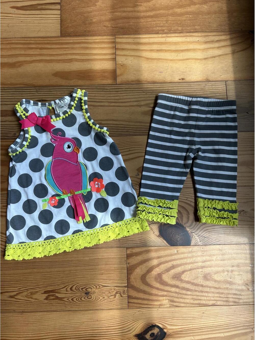 Rare Editions Bird Two Piece Set with Matching Pants Girls Size 18 Months